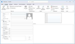 Create a new contact in Outlook