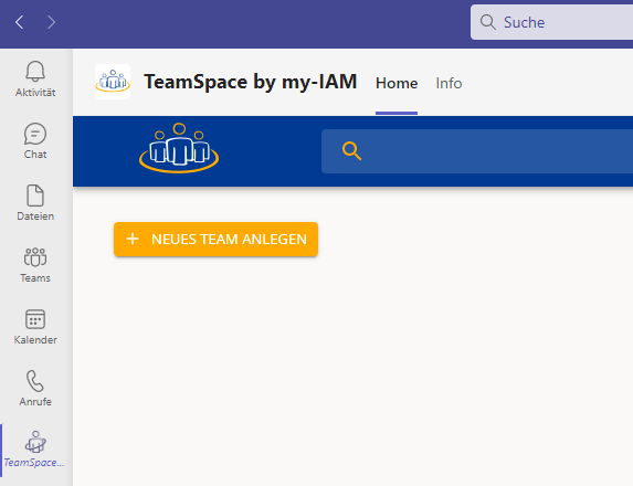 Teams Admin-Rechte delegieren: Neues Team anlegen mit my-IAM TeamSpace