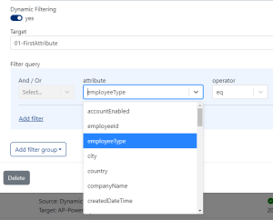 NNew attributes for dynamic filters in DynamicSync