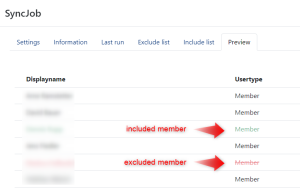 Included and excluded members in DynamicSync preview