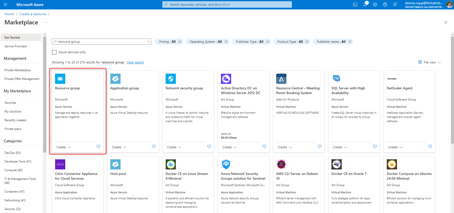 Ressourcen erstellen im Microsoft Azure - inaktiver Gastaccounts