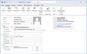 vCards in Outlook anzeigen